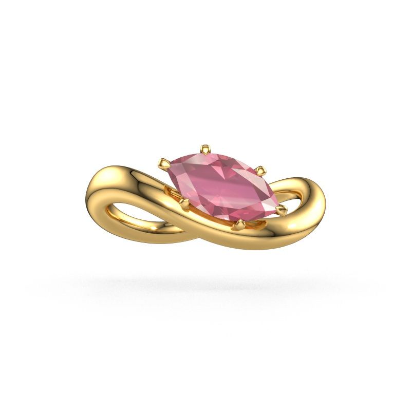 Engagement ring Chloe MRQ 585 gold tourmaline pink 10x5 mm