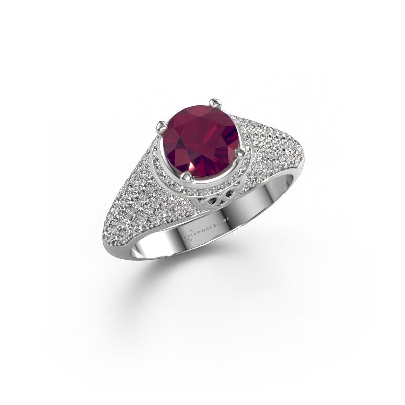 Ring Sharee 585 white gold rhodolite 6.5 mm