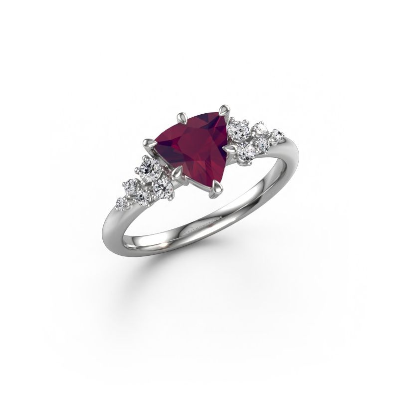 Engagement ring Royce TRI 950 platinum rhodolite 7 mm
