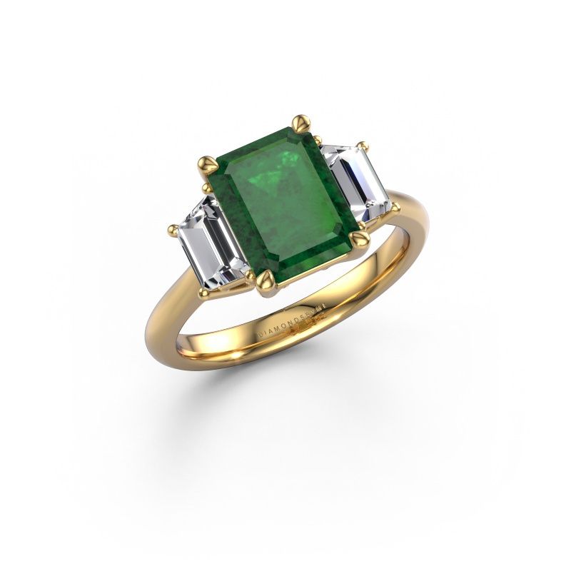 Engagement ring Maggie EME 585 gold emerald 9x7 mm