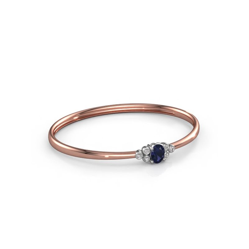 Slavenarmband Lucy 585 rosé goud saffier 8x6 mm