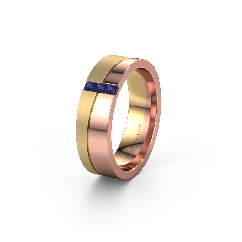 Trouwring WH0906L16A 585 rosé goud saffier ±6x1.7 mm