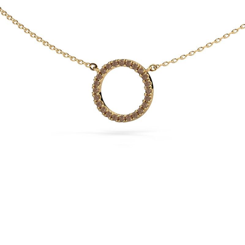 Pendant Circle 585 gold brown diamond 0.18 crt
