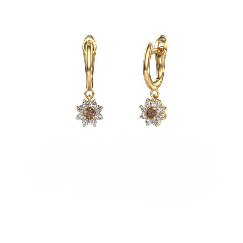 Pendants d'oreilles Camille 1 585 or jaune diamant brun 0.52 crt