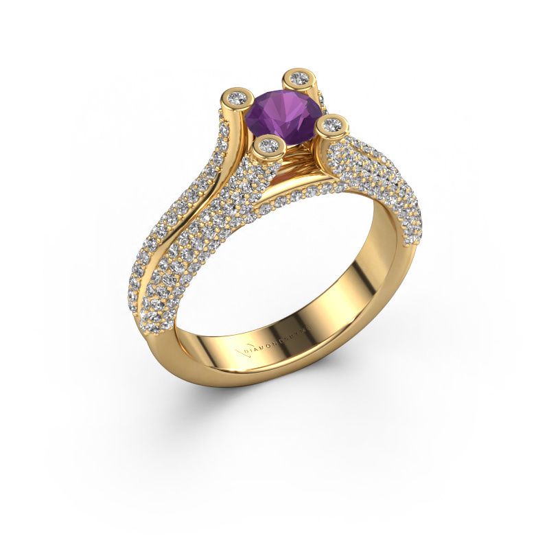 Anello di fidanzamento Stefanie 2 585 oro ametista 5 mm