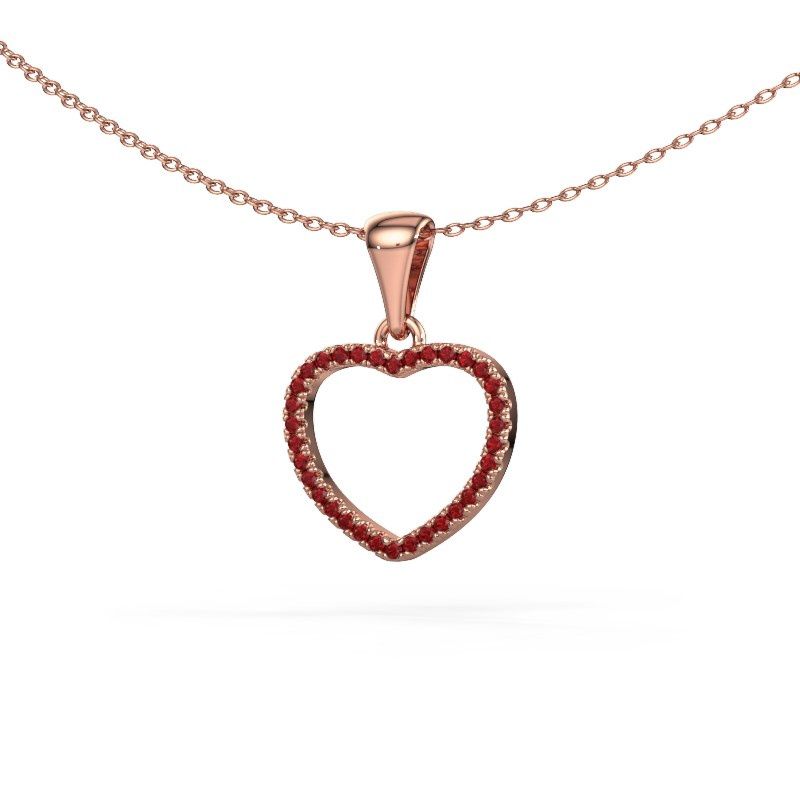 Anhänger Heart 6 585 Roségold Rubin 1 mm
