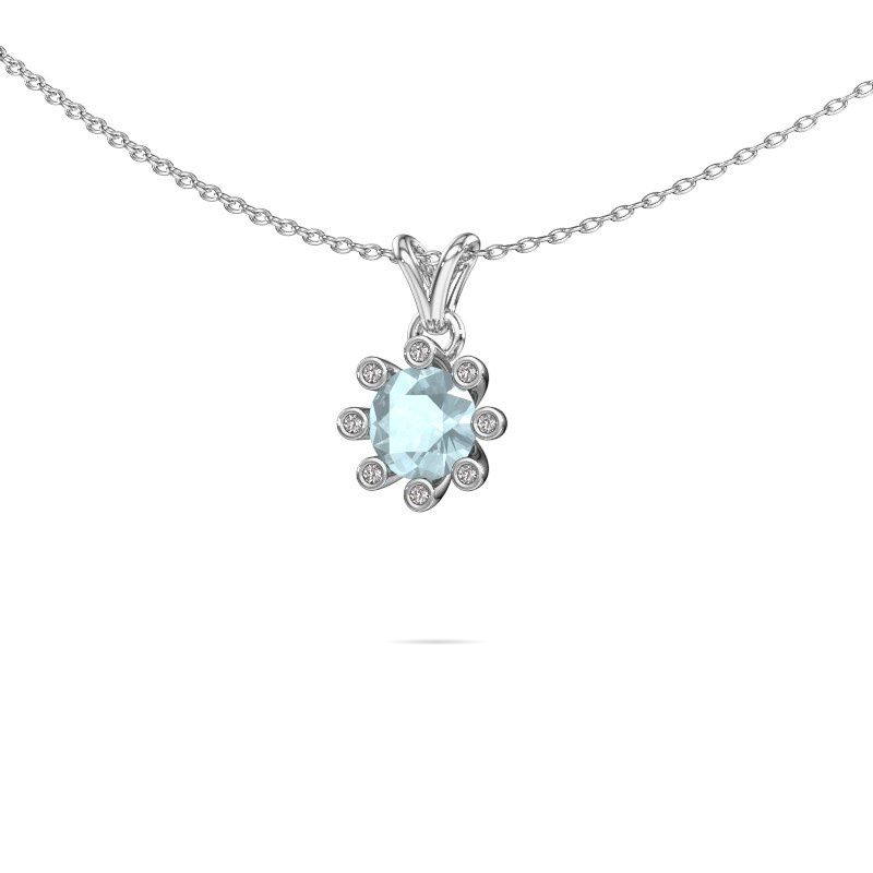 Pendant Carola 3 585 white gold aquamarine 6 mm