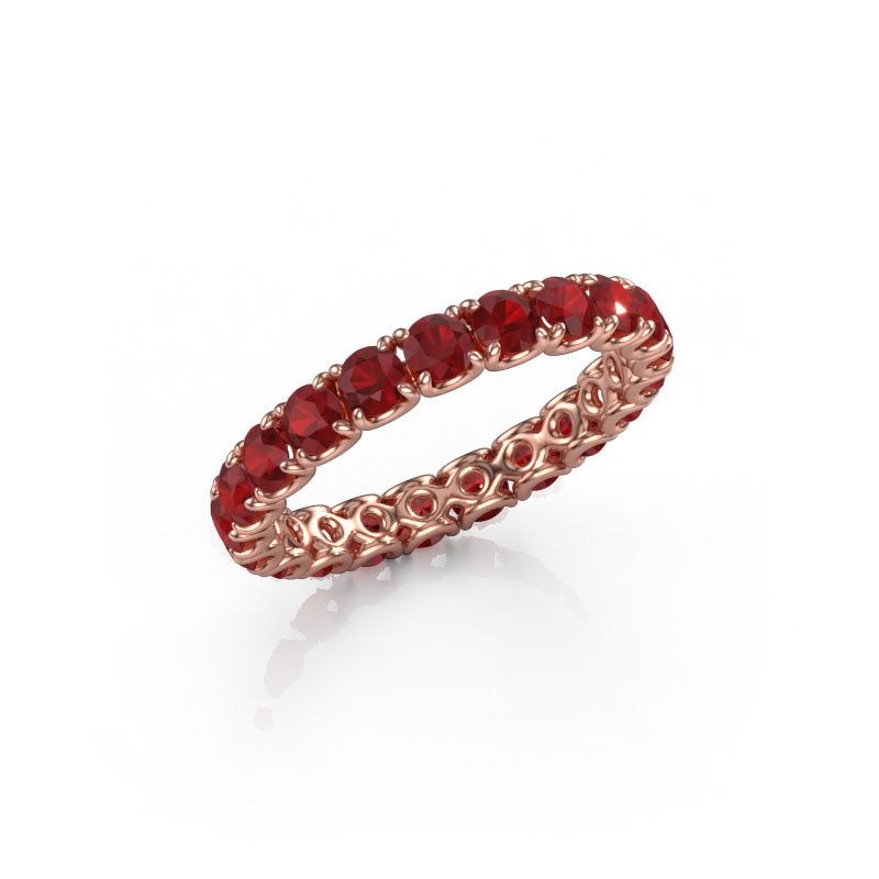 Aanschuifring Estee 2.9 585 rosé goud robijn 2.9 mm