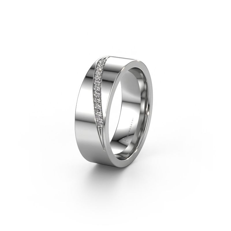 Wedding ring WH2146L17A 585 white gold diamond ±7 x 1.7 mm