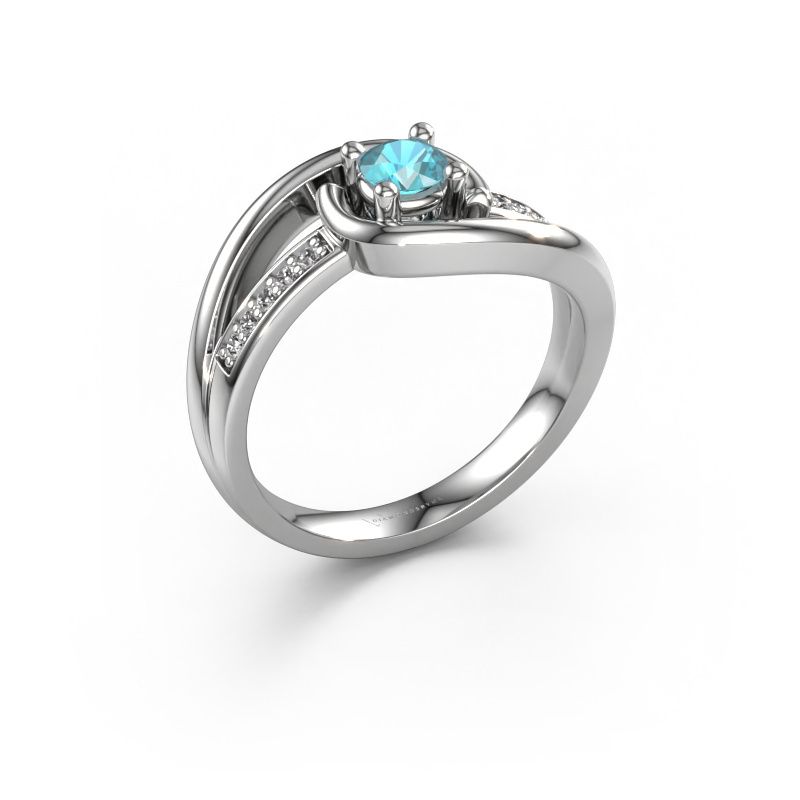 Ring Aylin 585 white gold blue topaz 4 mm