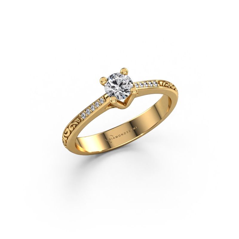 Engagement ring Mei 585 gold lab grown diamond 0.336 crt