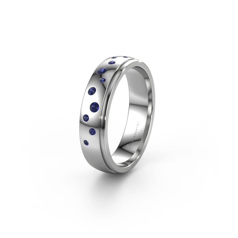 Wedding ring WH0517L25AP 585 white gold sapphire ±0.20x0.07 in