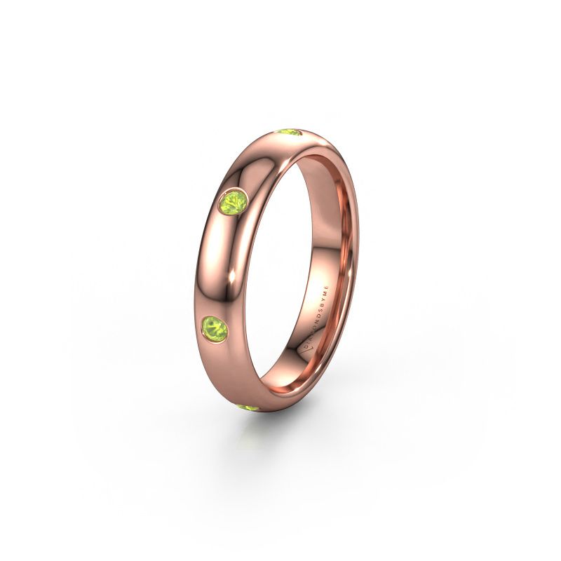 Trouwring WH0105L34BP 585 rosé goud peridoot ±4x2 mm