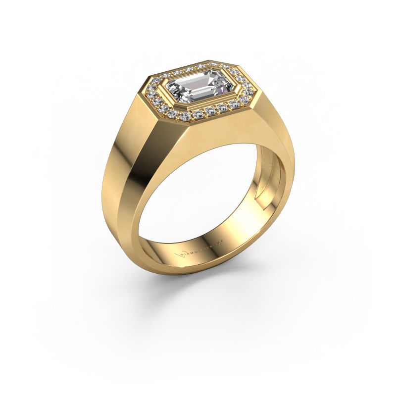 Men's ring Dylan 2 585 gold zirconia 7x5 mm