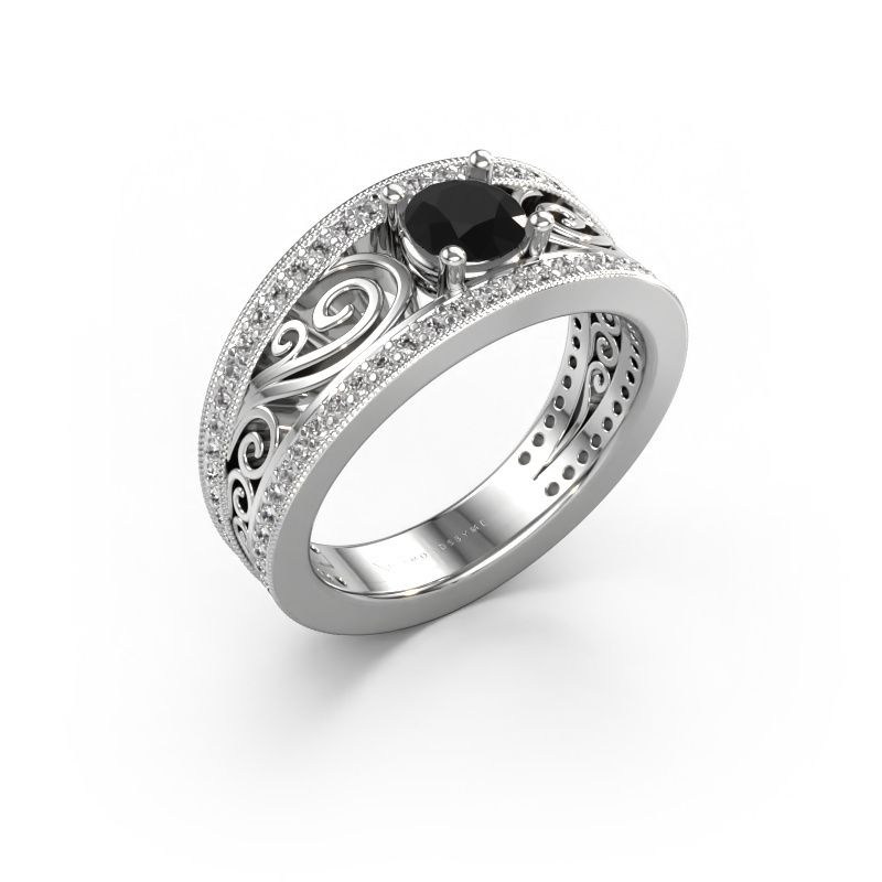 Bague Julliana 585 or blanc diamant noir 1.01 crt