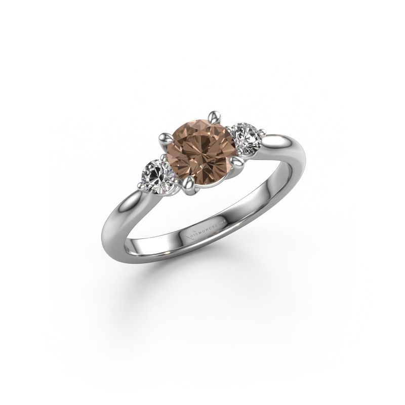 Verlobungsring Lieselot RND 950 Platin Braun Diamant 1.30 crt