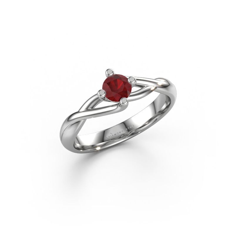 Bague Paulien 950 platine rubis 4.2 mm
