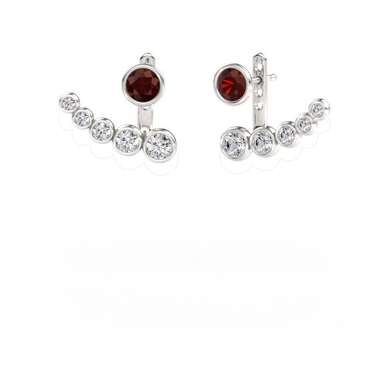 Earrings Wendy 585 white gold garnet 5 mm