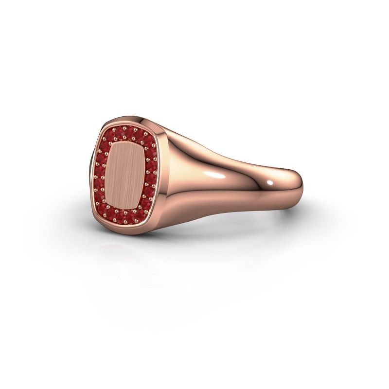 Image of Signet ring Dalia Cushion 1 585 rose gold ruby 1.2 mm