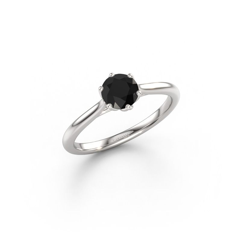 Engagement ring Winona RND 950 platinum black diamond 0.60 crt