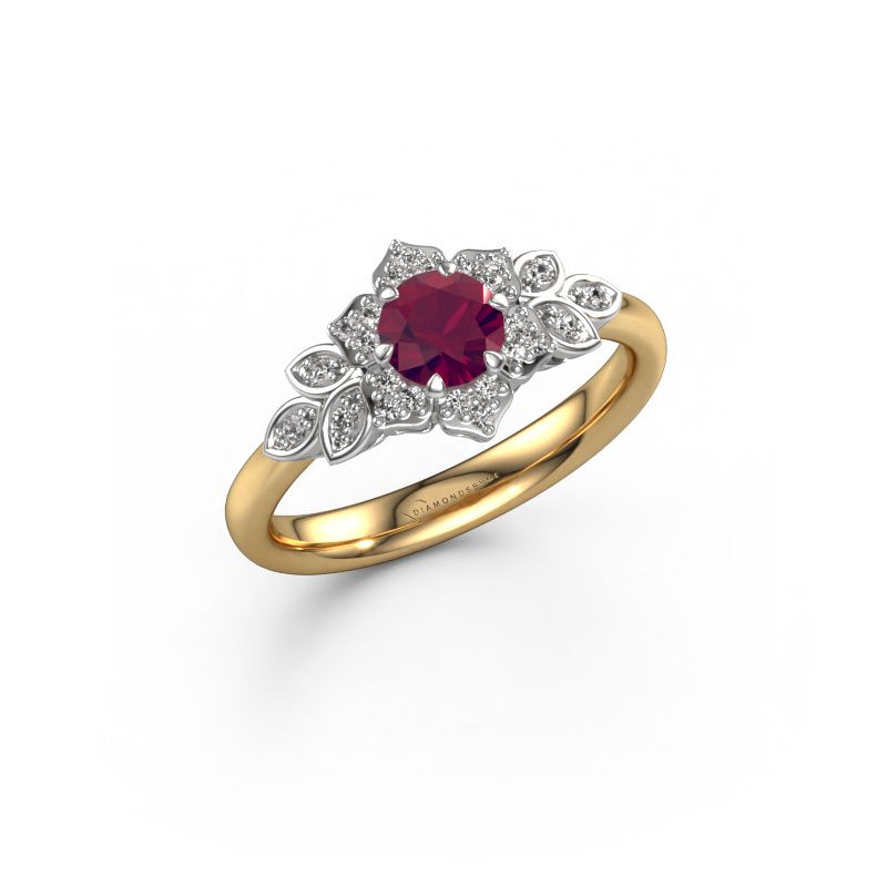 Verlobungsring Tatjana 585 Gold Rhodolit 5 mm