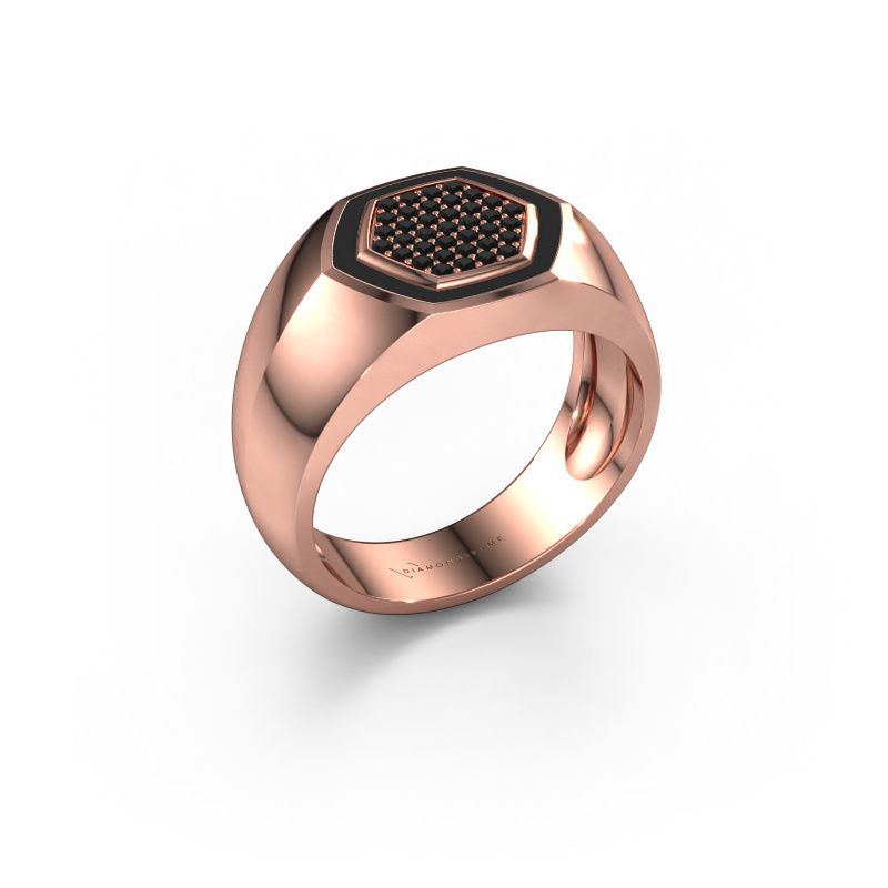 Bague pour homme Kris 585 or rose diamant noir 0.296 crt