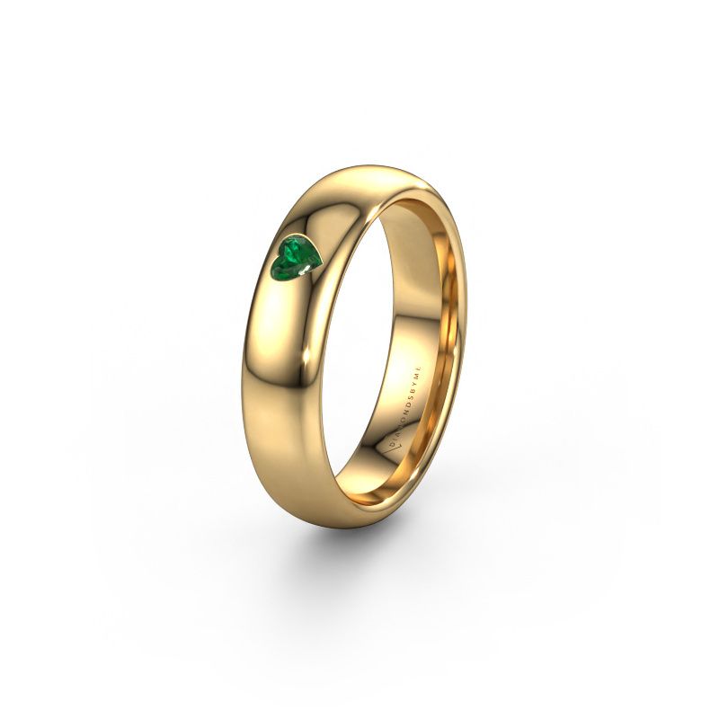 Bague d'amitié WH0101L35BPHRT 585 or jaune emeraude ±5x2 mm