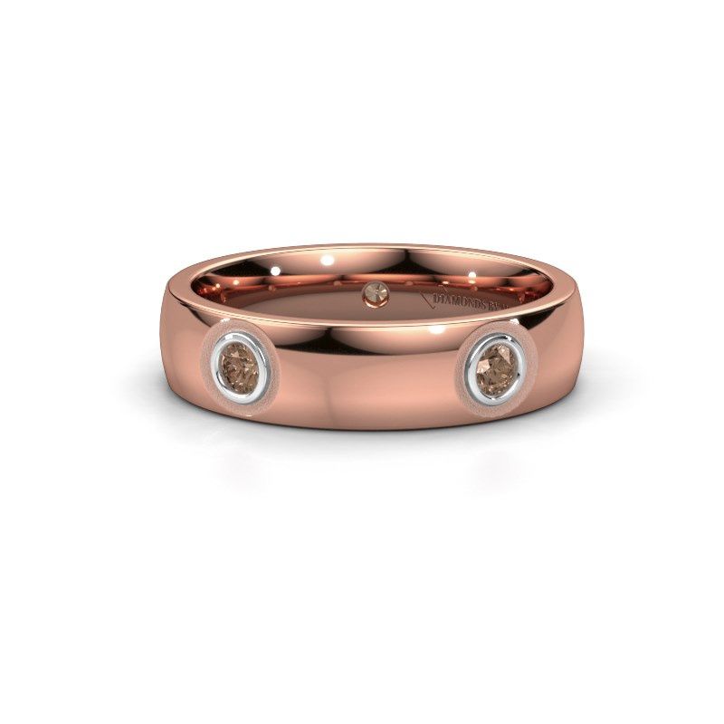 Image of Wedding ring WH0139L25BP<br/>585 rose gold ±5x2 mm<br/>Brown diamond