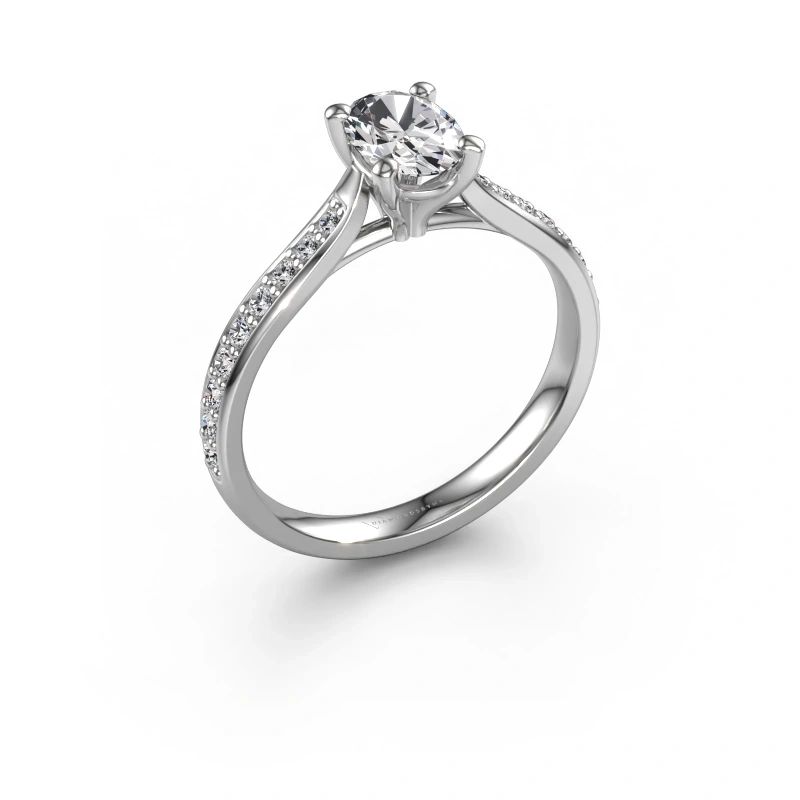 Engagement ring Mignon OVL 2 950 platinum lab grown diamond 0.70 crt