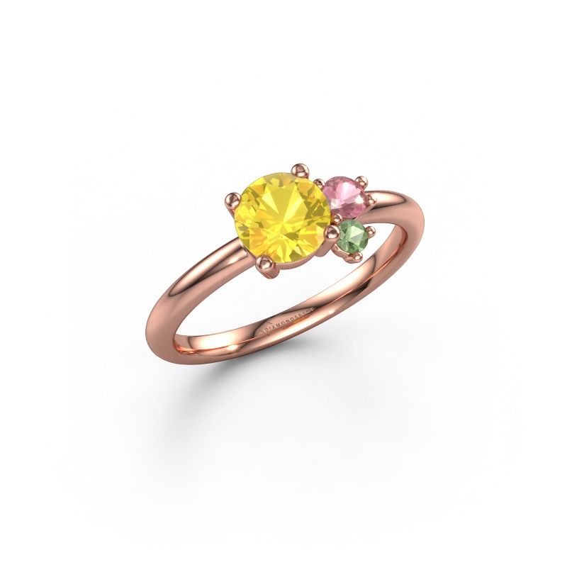 Ring Anouk 585 rose gold yellow sapphire 6 mm