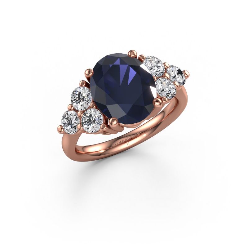 Engagement ring Serenity OVL 585 rose gold sapphire 11x9 mm