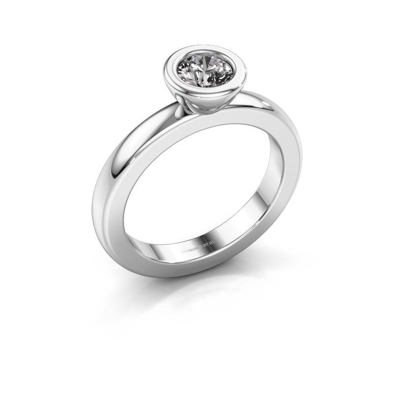 Image of Stacking ring Eloise Round 950 platinum diamond 0.50 crt