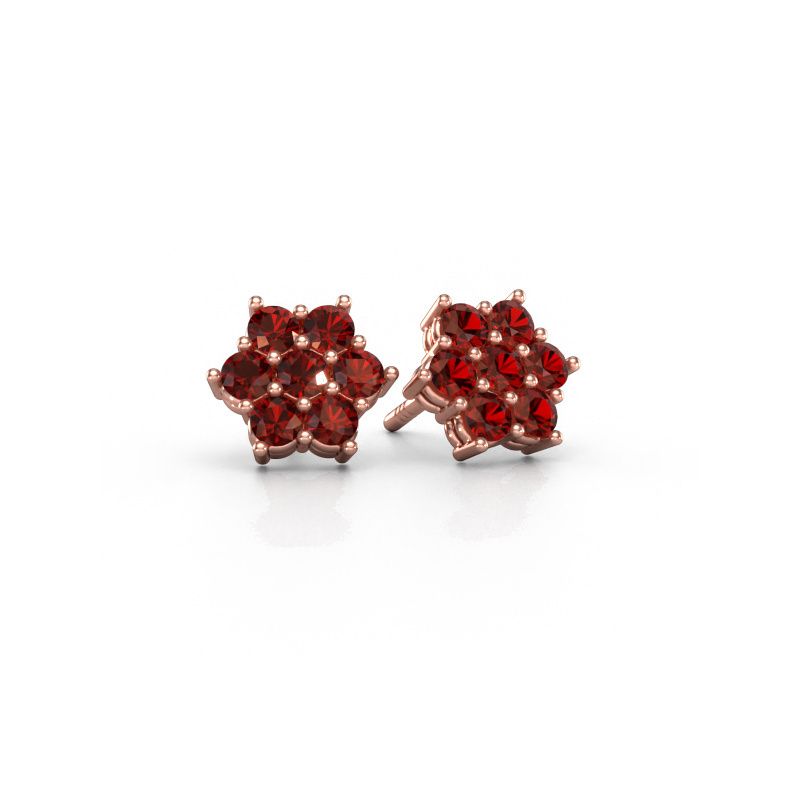 Ohrsteckers Bonita 585 Roségold Granat 2.4 mm
