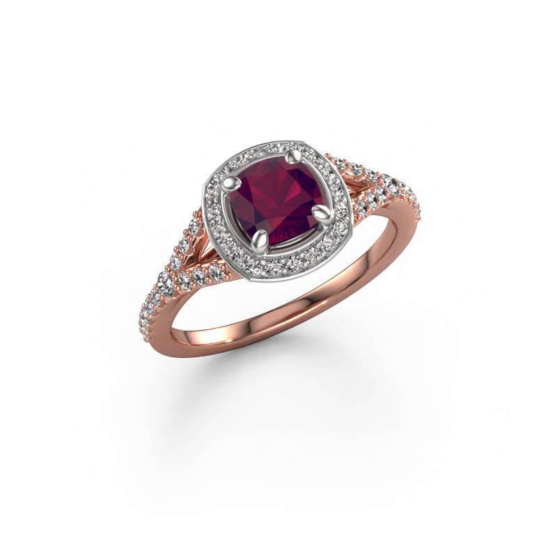 Verlobungsring Pamela CUS 585 Roségold Rhodolit 5.5 mm