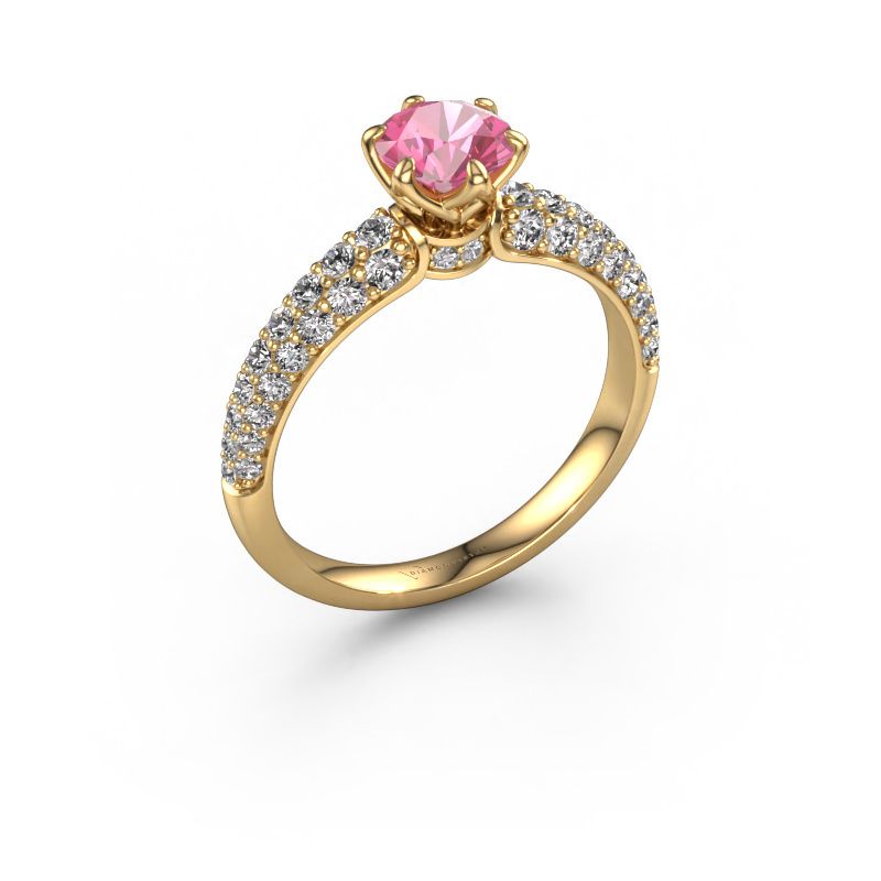 Engagement ring Meryl 585 gold pink sapphire 5.7 mm