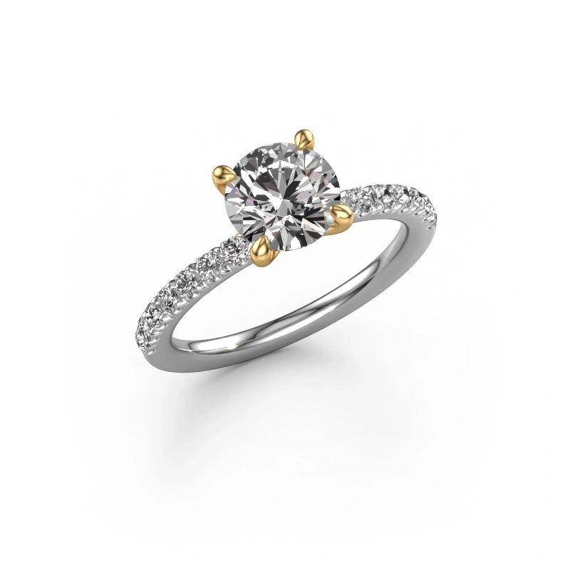 Verlobungsring Crystal RND 2 585 Weißgold Lab-grown Diamant 0.78 crt