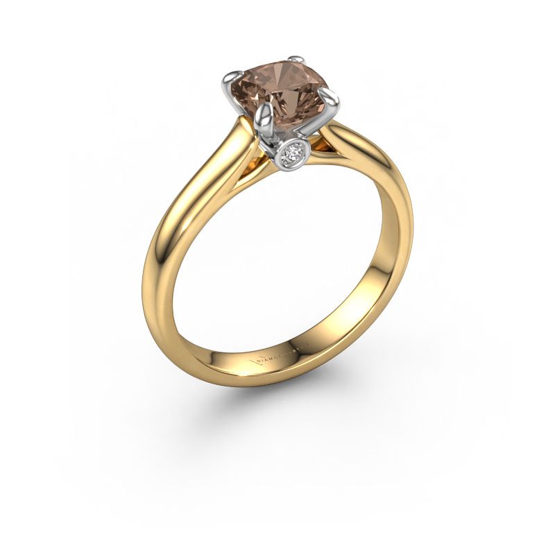 Bague de fiançailles Valorie cus 1 585 or jaune diamant brun 1.30 crt