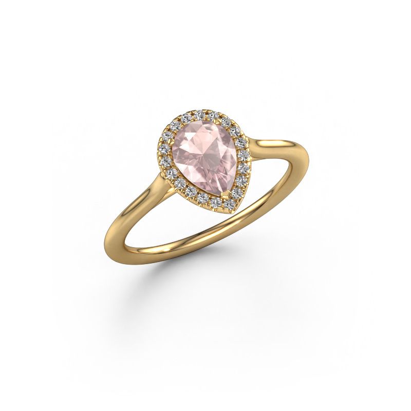Forlovelsesring Seline per 1 585 gull champagnefarget morganitt 7x5 mm