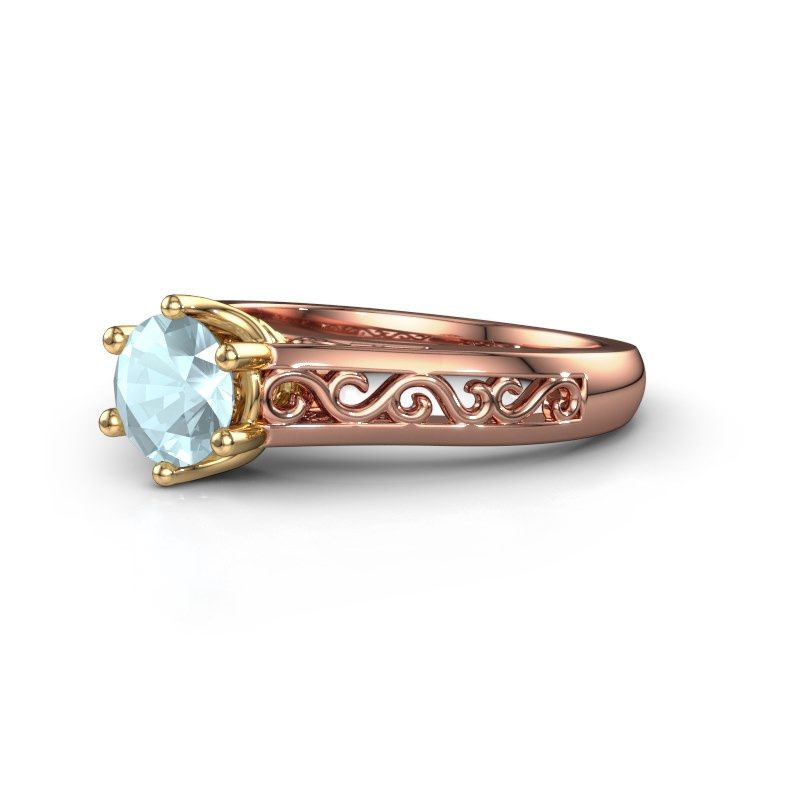 Image of Engagement ring shan<br/>585 rose gold<br/>Aquamarine 6 mm