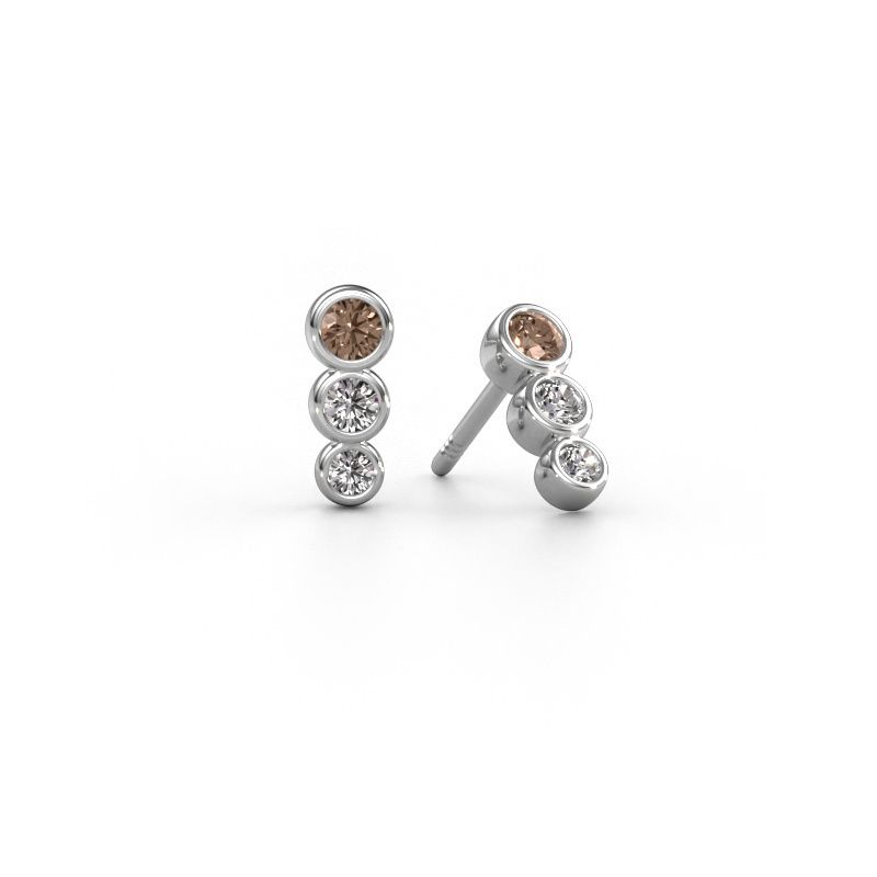 Earrings Felica 585 white gold brown diamond 0.33 crt