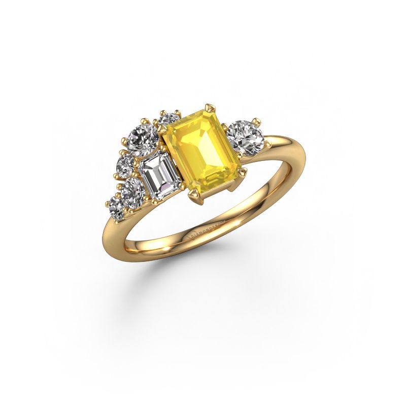 Ring Sabina 585 gold yellow sapphire 7x5 mm