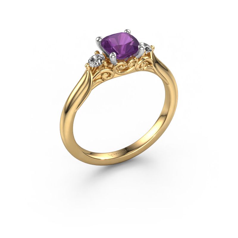 Engagement ring Laurian CUS 585 gold amethyst 5.5 mm