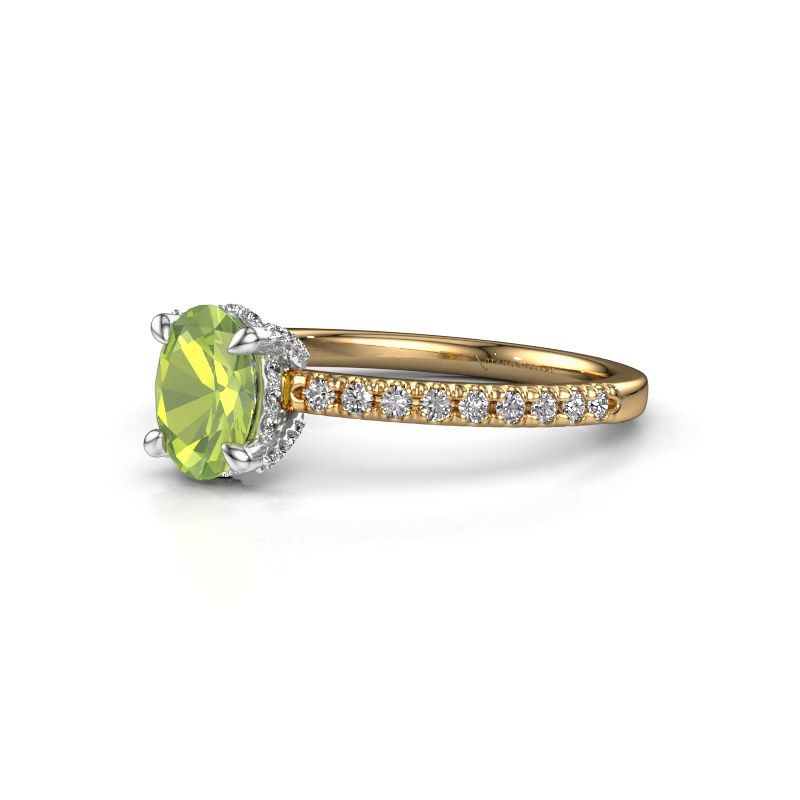 Image of Engagement ring saskia 1 ovl<br/>585 gold<br/>Peridot 7x5 mm