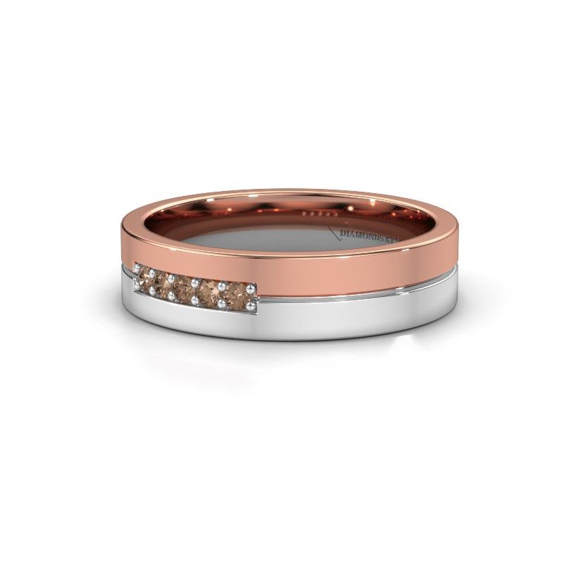 Image of Wedding ring WH0211L15AP<br/>585 rose gold ±5x1.7 mm<br/>Brown diamond