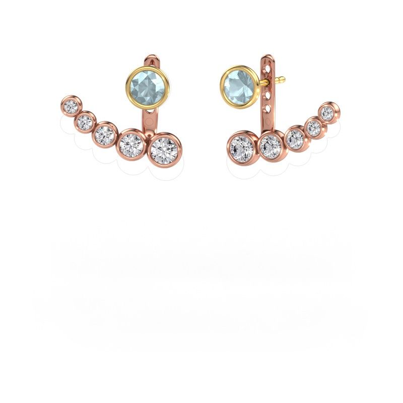 Earrings Wendy 585 rose gold aquamarine 5 mm