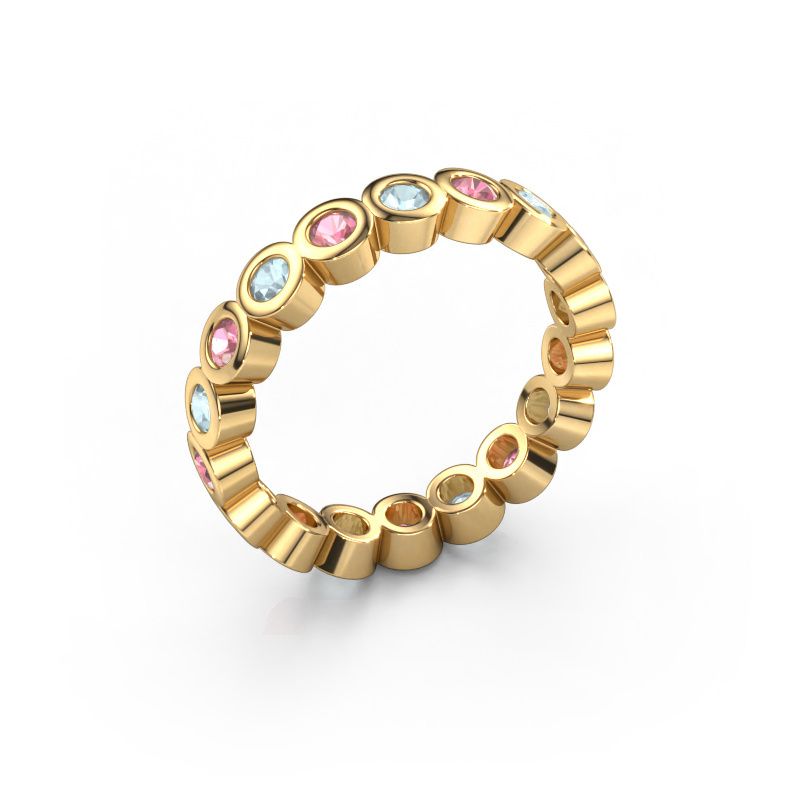 Stackable ring Edwina 2 585 gold tourmaline pink 2.5 mm
