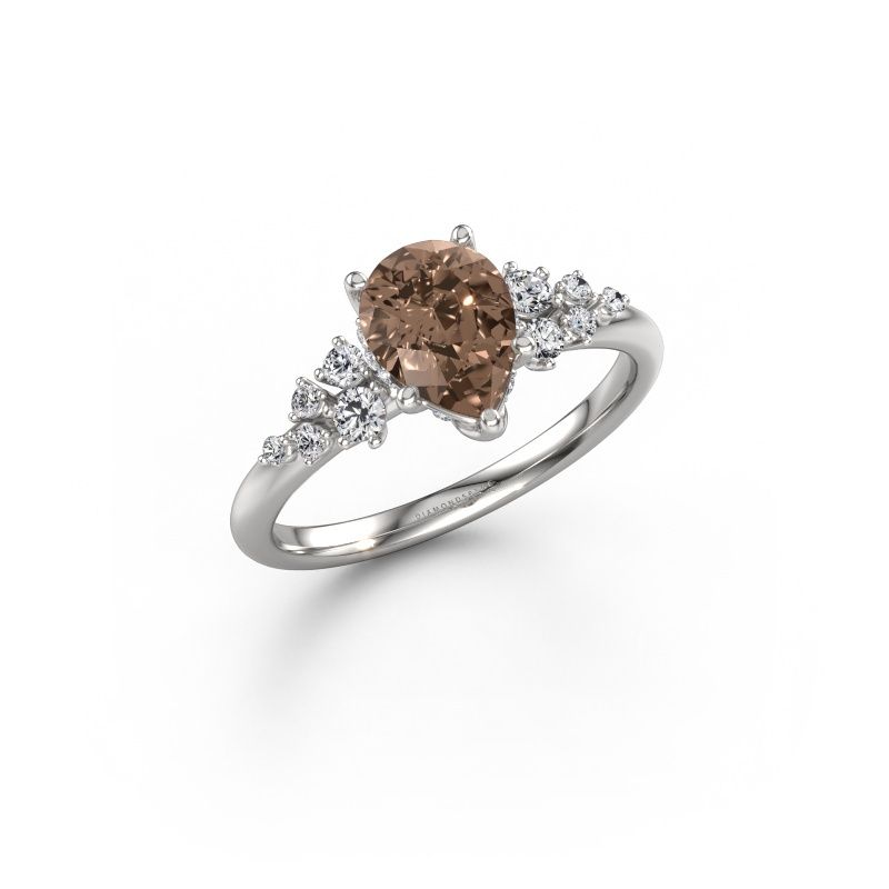 Engagement ring Emma PER 585 white gold brown diamond 1.247 crt