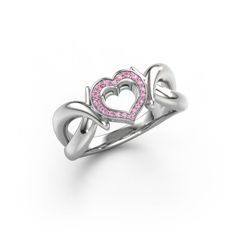 Bague Earlie 1 950 platine saphir rose 1.1 mm