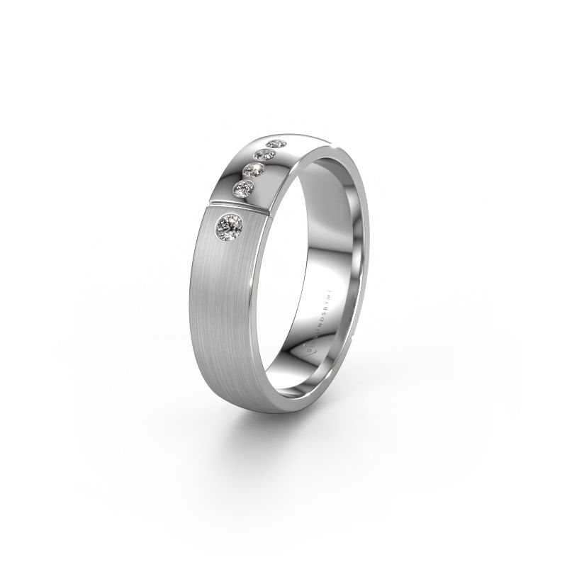 Wedding ring WH1101L25SAMP 585 white gold zirconia ±5x1.7 mm