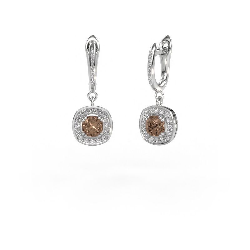 Pendants d'oreilles Marlotte 2 585 or blanc diamant brun 1.765 crt